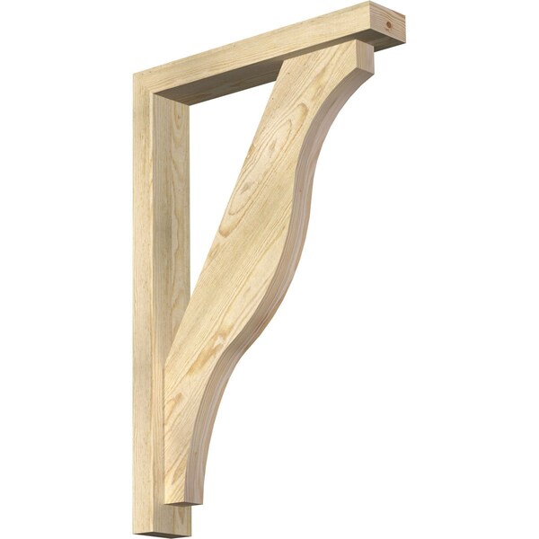 Ekena Millwork Funston Block Rough Sawn Bracket w/ Offset Brace, Douglas Fir, 4"W x 22"D x 34"H BKT0402X22X34FST05RDF - main